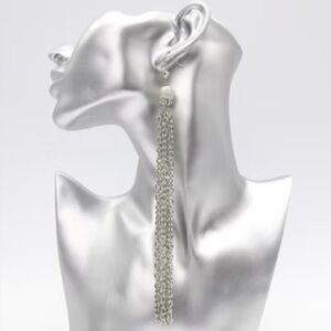 Glamorous Silver Waterfall Earrings